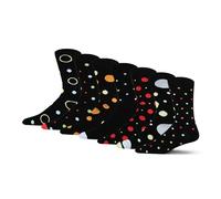 BARGAIN BUNDLE Bamboo Patterned Crew Socks for Men - Size 7-11 - Multipack, 7 Pairs (Spots Black)