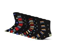 BARGAIN BUNDLE Cotton Patterned Crew Socks for Men - Size 7-11 - 9 Pairs (Cotton, mixed pattern 1)