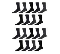 BARGAIN BUNDLE Mens Cotton Crew Socks - Soft Breathable Moisture Wicking Cushioned Durable Reinforced Heel and Toe Comfortable Everyday Work, 18 Pair Pack UK 7-11 Black/Navy/Grey