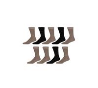 BARGAIN BUNDLE Mens Cotton Crew Socks - Soft Breathable Moisture Wicking Cushioned Durable Reinforced Heel and Toe Comfortable Everyday Work, 9 Pair Pack UK 7-11 Beige/Brown