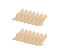 BARGAIN BUNDLE Womens No Show Shoe Liner Socks - Low Cut Invisible Non Slip Silicone Grip Breathable Mesh Lightweight Comfortable Everyday Fit for Loafers Trainers Flats, 14 Pair Pack UK 4-8 Nude