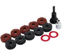 Bargain Crown 14pcs Stud Hub Cleaner & Grinder Wheel Set Hub Cleaning Kit for Wheels, Brake Discs & Drums Adaptor & Replacement Pads Fits Power Drill or Air Impact Wrench - Rust & Dirt Removal Tool