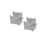 Bargain Crown Bricklaying Dori Block Clamp with Lock Bolt - Long Sided Solid Steel Zinc-Plated - Fits 40mm & 50mm Profiles - Pack of 2 - For Bricklayers & DIY Builders