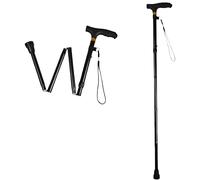 BARGAIN FACTORY Black Walking Stick For Men And Women Lightweight, Adjustable, Durable & Portable