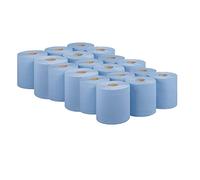 Bargain Factory Blue CENTREFEED Rolls 2 PLY 18 Pack Paper Towels Hand Towel Tissue Premium Quality Wall Mounted Lockable Rolls 100m