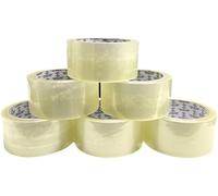 BARGAIN FACTORY - Clear Packing Tape,(48mm X 66m)- Self Adhesive - High-Strength - Secure Sticky Tape for Parcel Boxes, Moving Boxes, Large Postal Bags for long term storage (Pack of 6)
