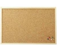 Bargain Factory Cork Board - Notice memo Label Instructions Rules pin - 6 Push Pins Classic Wood Natural Frame - Office, School, Home. (40 CM x 60 CM)