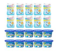 BARGAIN FACTORY Dehumidifier Combo Pack, 10x 500ml Interior Dehumidifier + 10x 210g Wardrobe Dehumidifier, Moisture Absorber for Home, Kitchen, Bedroom, Bathroom, Office, Garage, Caravan, Basement