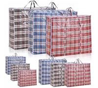 Bargain factory Laundry Bags, 10 Pack Large Storage Bags With Zips, Plastic Bag Storage, Laundry Bags With Zips, Travel, Washing Bags for Laundry (60X80 cm)