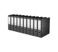 BARGAIN FACTORY Premium A4 Lever Arch Files, Black, 10 Pack, Heavy Duty Ring Binders, Office File Organisers