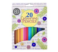 Bargain Gateway BG® Anti-Stress Therapy Colouring Pencils - Assorted Colours 20 Pack