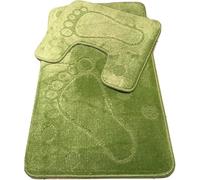 Bargain House 2-Piece Non-Slip Bath Mat & Toilet Pedestal Set - Soft, Machine Washable Bathroom Rug Set, Anti-Skid Absorbent Mats for Bathroom Floor, Shower, and Toilet (Sliver Grey)