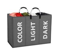 Bargain House 3-Section Collapsible Laundry Bag, Dark Grey