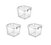 Bargain House 8.5 Litre storage box Air tight Plastic Pantry Box Transparent with Clip Handle, BPA Free, Kitchen Storage Containers for Food, Flour, Biscuits, Pet Food, Flour, Baking items (Pack of 3)