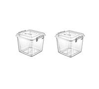 Bargain House 8.5 Litre storage box Air tight Plastic Pantry Box Transparent with Clip Handle, BPA Free, Kitchen Storage Containers for Food, Flour, Biscuits, Pet Food, Flour, Baking items (Pack of 2)