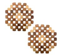 Bargain House Bamboo Octagon Placemats, Heat Resistant, Pack of 2