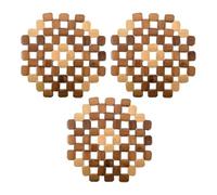 Bargain House Bamboo Octagon Placemats, Heat Resistant, Pack of 3