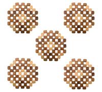 Bargain House Bamboo Octagon Placemats, Heat Resistant, Pack of 5