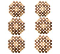 Bargain House Bamboo Octagon Placemats, Heat Resistant, Pack of 6
