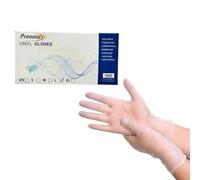 Bargain House Clear Vinyl Disposable Gloves - Powder-Free, Latex-Free, Food Safe, Durable & Comfortable - Ideal for Cleaning, Cooking, Medical & Industrial Use - Large Size, Box of 100 (Pack of 1)