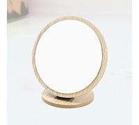 Bargain House Desktop Wooden Mirror With Stand - Small Standing Travel Tabletop Vanity Mirror for Makeup - Folding for Bathroom, Bedroom, and Ideal for Gifting