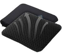Bargain House Gel Seat Cushion for Long Sitting - Large Honeycomb Gel Cushion with Non-Slip Covers - Breathable, Pressure Relief for Coccyx, Back & Hip Pain - Office, Home Chair, gaming chair (Black)
