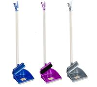 Bargain House Long-Handled Dustpan and Brush Set, Tall 180-degree Sweeping Brush and Dustpan for Indoor and Outdoor Gardens, Home, Office, and Lobby, Including Comb Teeth - (Random Colours)