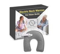Bargain House Rechargeable Electric Neck Warmer for Pain Relief, Hot Water Bottle Heating Pad for Neck & Shoulders, Lightweight Wrap Around U-Design, Reusable Hot Therapy, Gift for Him & Her, Grey