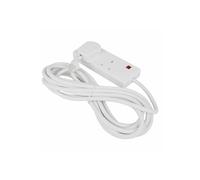 Bargain House Two Socket Extension Lead 6m White, Neon Indicator, Lightweight Design, Long Electric Extension Cable, Multi Plug Adapter Electrical Cords for Home, Offices, Salon (Pack of 1)