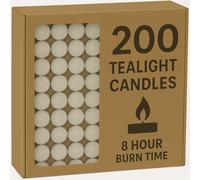 Bargain House Unscented Tea Lights,8 Hour Burn Time (3.8cm D x 1.8cm H),Smoke-Free,Clean Bright Flame - Long-Lasting Wax Tealight Candles, Ideal for Weddings,Home Décor,Aromatherapy (Pack of 200)