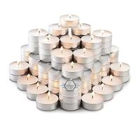 Bargain House Unscented Tea Lights,8 Hour Burn Time (3.8cm D x 1.8cm H),Smoke-Free,Clean Bright Flame - Long-Lasting Wax Tealight Candles, Ideal for Weddings,Home Décor,Aromatherapy (Pack of 100)