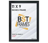 Bargain Shop Az BLACK WOODEN EFFECT PICTURE PHOTO FRAMES (11" x 9" (279.4mm x 228.6mm), Black)