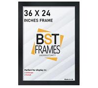 Bargain Shop Az BLACK WOODEN EFFECT PICTURE PHOTO FRAMES (36" x 24" (914.4mm x 609.6mm), Black)