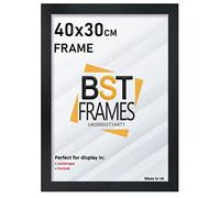 Bargain Shop Az BLACK WOODEN EFFECT PICTURE PHOTO FRAMES (40cm x 30cm (400mm x 300mm), Black)
