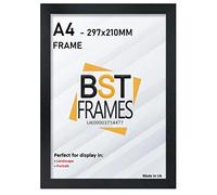 Bargain Shop Az BLACK WOODEN EFFECT PICTURE PHOTO FRAMES (A4 (8.25"x11.75") (297mm x210mm), Black)