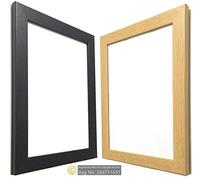 BARGAIN SHOP AZ MODERN STYLE BLACK & OAK FLAT SOLID WOODEN EFFECT PICTURE FRAMES PHOTO FRAMES POSTER FRAMES READY TO HANG OR TO STAND (16 x 12 INCHES, Black)