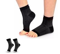Bargain Wells 1 Pair Ankle Support Compression Socks - Foot & Ankle Brace Sleeve for Joint Stability & Swelling - Nylon/Spandex - Small/Medium or Large/XL (Black, Small/Medium UK 2 - 6)