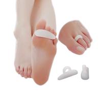 Bargain Wells 1 Pair of Silicone Hammer Toe Correctors - Single Loop Gel Straighteners for Claw & Bent Toes (2 Correctors, White)
