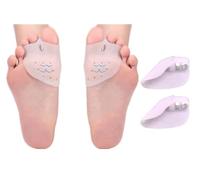 Bargain Wells 1 Pair Silicone Big Toe Separator and Bunion Corrector - 2X Silicone Hammer Toe Straightener with Breathable Half Metatarsal Cushion Pad UK