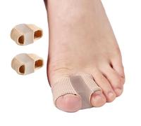 Bargain Wells 1x Fabric & Silicone Big Toe Separator - Dual Sleeve Gel Toe Corrector for Friction Relief and Alignment - Single or Pair (2)