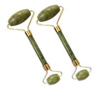 Bargain Wells Dual-Head Jade Roller Quartz Stone Face Massager - Green Cooling Skincare Tool for Eyes, Face, Neck - Helps Circulation & Product Absorption (2)