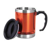 BARGAIN4ALL Double Wall Stainless Steel Coffee Mug 450ml, Vacuum Insulated with Non-Slip Handle & Slider Module Lid, Mug for Coffee & Tea, Gift on Birthday (Red)