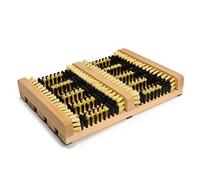 BARGAIN4ALL Wooden Boot Scraper Large Jack with Brush - Outdoor Shoe Cleaner - Garden Kitchen Patio Carpet Doormats - Removes All Dirt, Snow, Mud and Sand - Extra-Wide Boot Brush