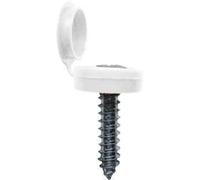 BargainBitz 25 X White Number Plate Hinged Snap Cover Cap Screw Screws Car Np8 Free P&P