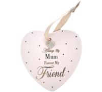 BARGAINGALORE HANGING HEART SHAPED ALWAYS MY MUM FOREVER MY FRIEND PLAQUE DECORATION XMAS GIFT