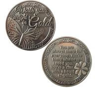 BARGAINGALORE LUCKY COIN SENTIMENTAL GOOD LUCK COINS ENGRAVED MESSAGE KEEPSAKE GIFT SET CHARM WORTH YOUR WEIGHT IN GOLD