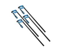 Bargains Crown 4pc F Clamp Set 600 x 80mm Heavy Duty Quick Slide Wood Clamps with Soft Grip Handle Protective Plastic Ends Carpentry Woodworking Clamp Set