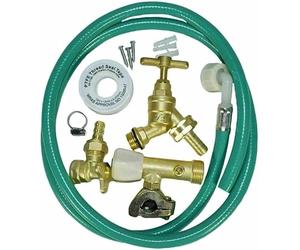 Bargains Crown Outdoor Garden Tap Kit Solid Brass Hose Bib Tap Set Outside Tap Kit with Union Nut Flanged Insert Rubber Washer Quick Connector Screws Wall Plugs Weather Resistant