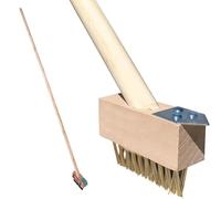 Bargains Crown Weed Remover Tool For Block Paving Weeding Tool Metal Wire Brush Patio Cleaner With Scraper Weed Brush Moss Removal Crevice Cleaning Patio Weed Remover Tool With Long Wooden Handle