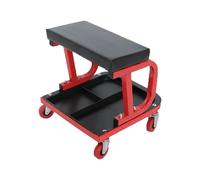 Bargains Crown Workshop Stool on Wheels with Padded Seat & Tool Tray Storage | Mechanics Stool Roller Seat 150 Kg Capacity | Heavy Duty Mechanic Stool Car Creeper for Workshop Garage Auto Repair